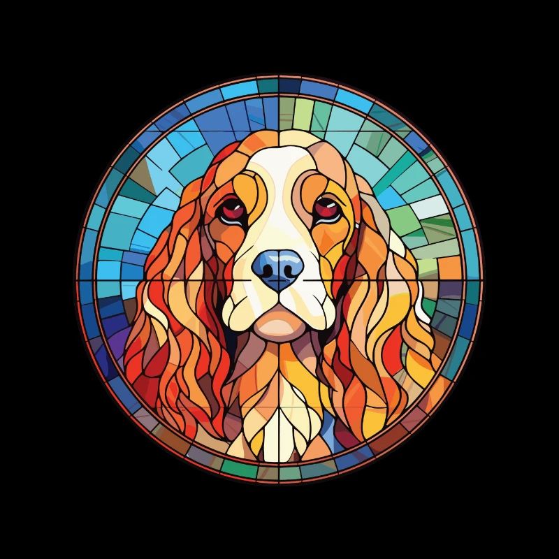 American Cocker Spaniel Hunderasse Aquarellglas