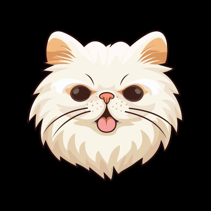 Illustration à l’aquarelle de bande dessinée de chat persan