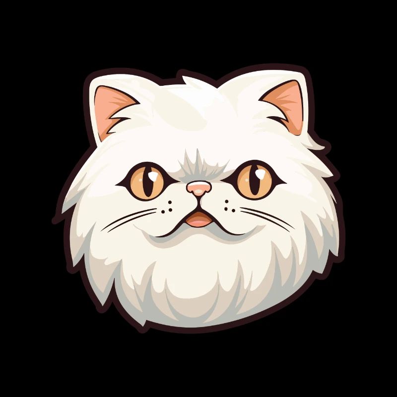 Illustration à l’aquarelle de bande dessinée de chat persan