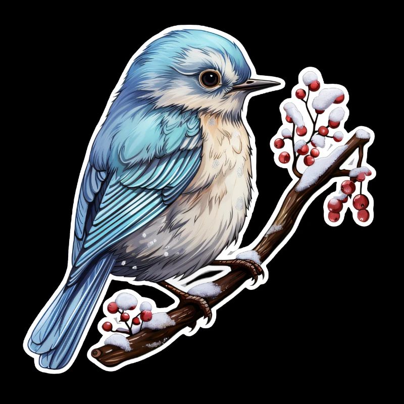 Oiseau mignon en hiver