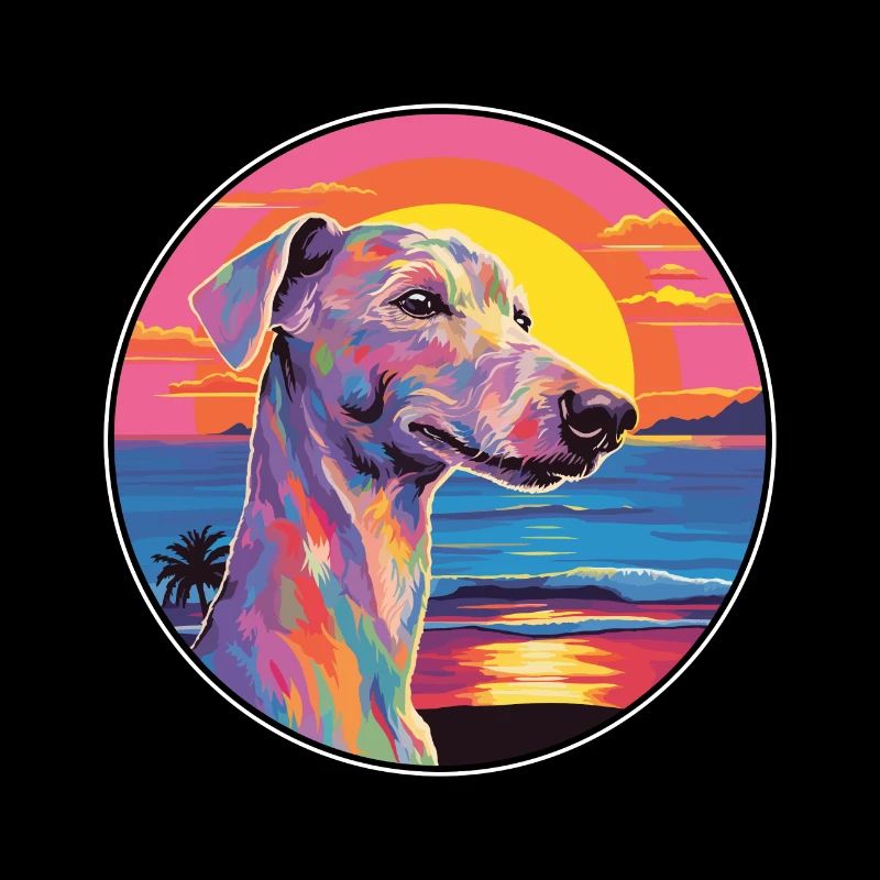 Bedlington Terrier Hunderasse Bunte Karikatur Wate