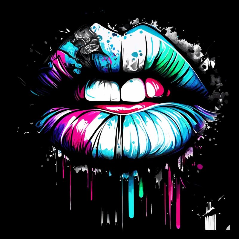lips graffiti style