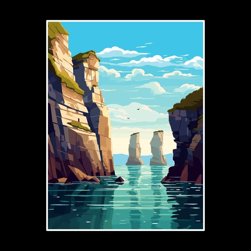 Stack Rocks Pembrokeshire Vintage Reiseposter
