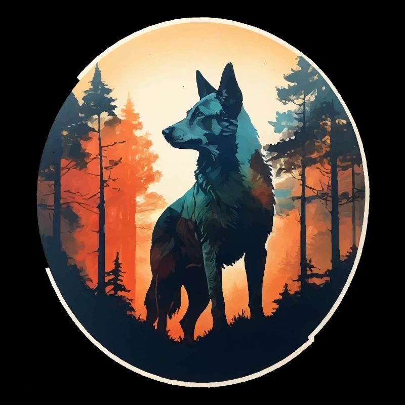 Nordischer Wolf voller Wald
