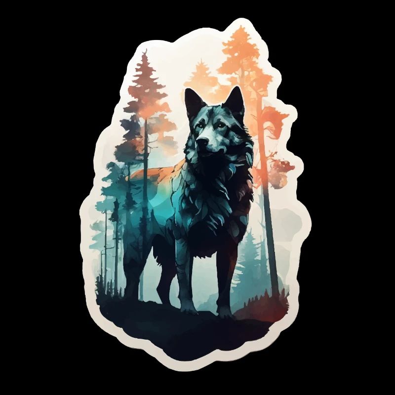 Nordischer Wolf voller Wald