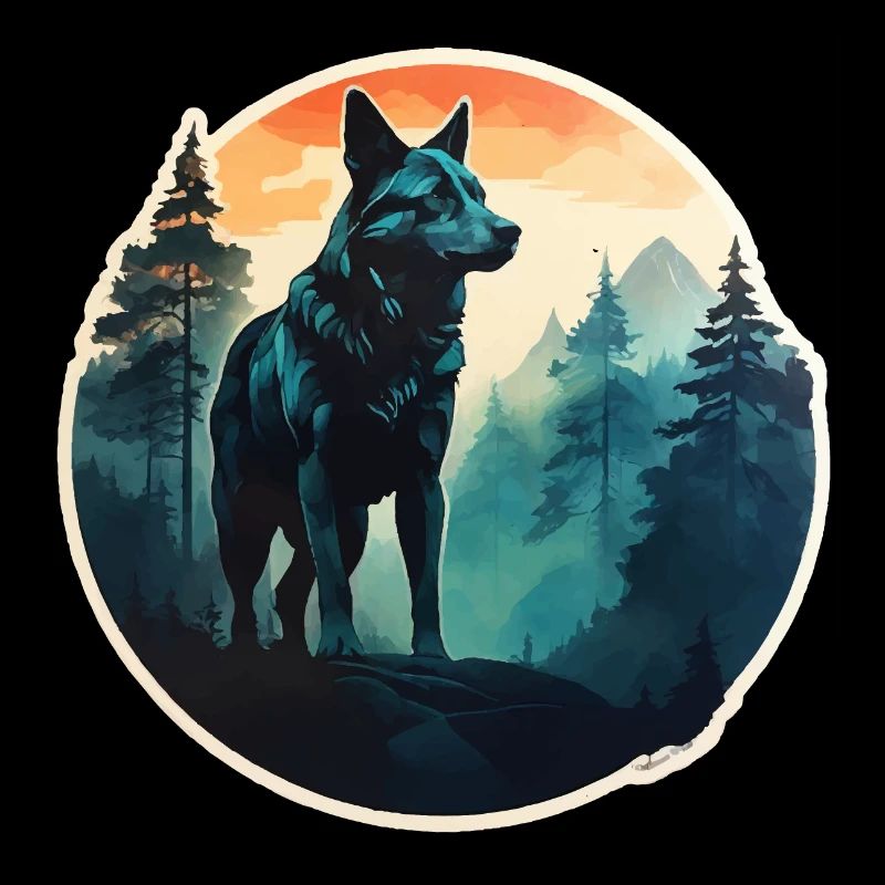 Nordischer Wolf voller Wald