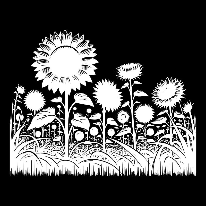 Sunflowers in a large field
