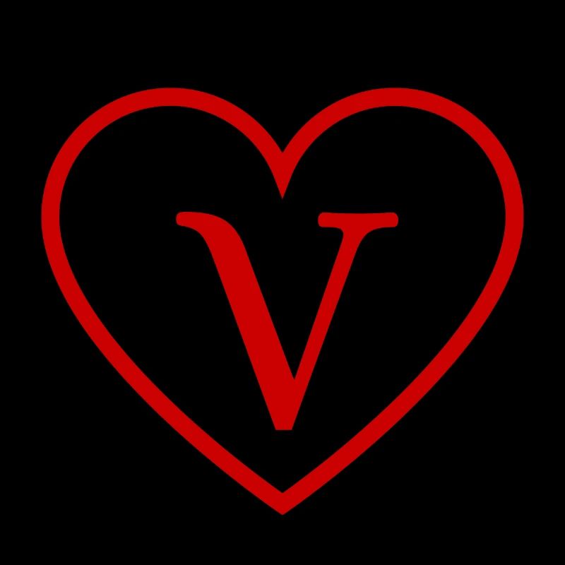 Buchstabe v rotes Herz