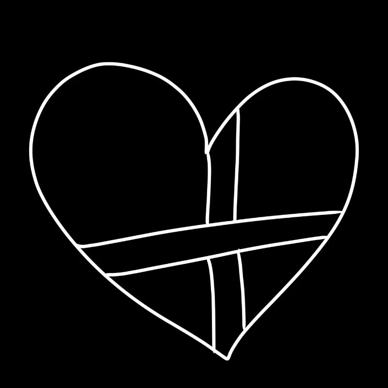 Heart Lines Ribbon Patch