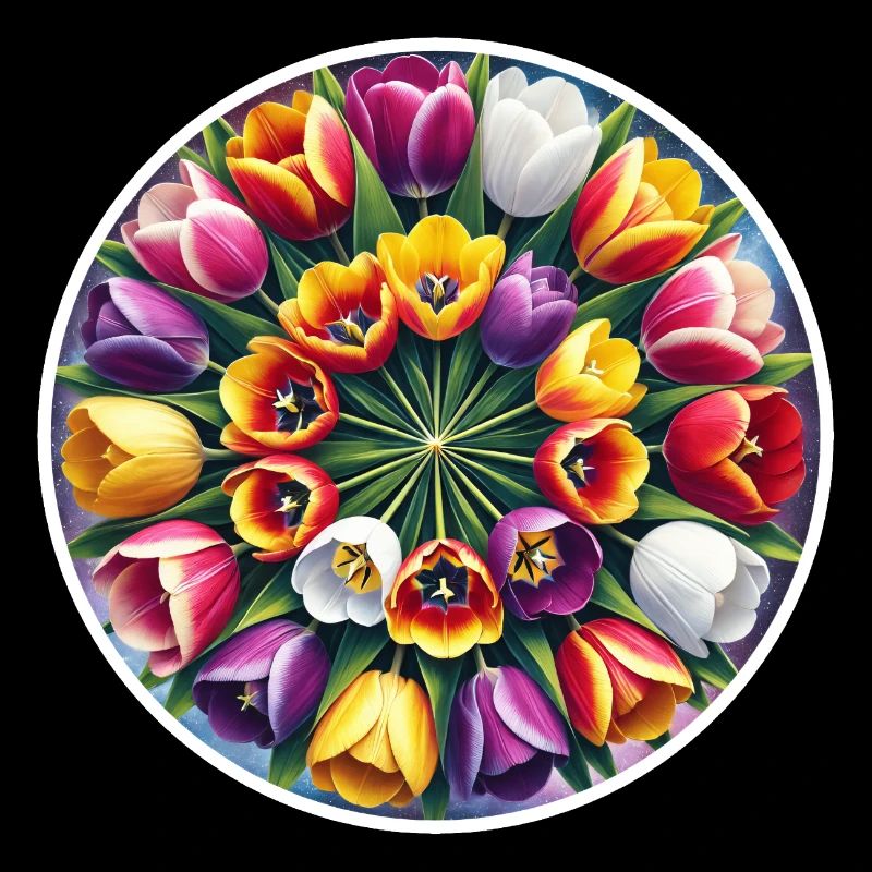 Couronne de tulipe colorée