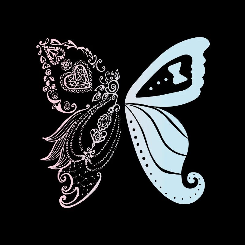 Bride and groom as butterflies