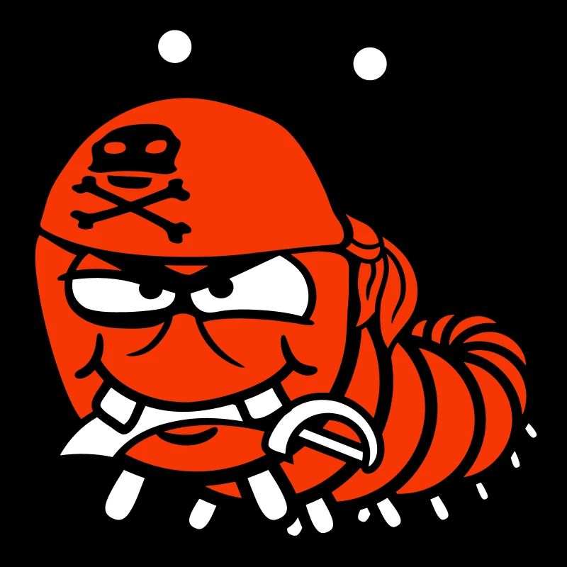 Caterpillar Evil Pirate Sailor Hat Funny Cute Comic