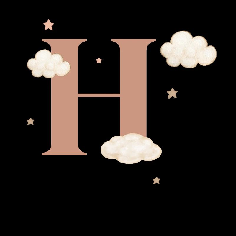 Letter h clouds stars