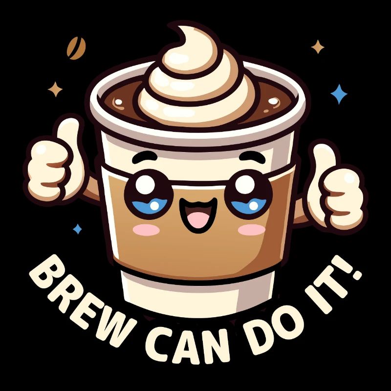 Kawaii Chibi Coffee – Brew Can Do It Fun Food Pun