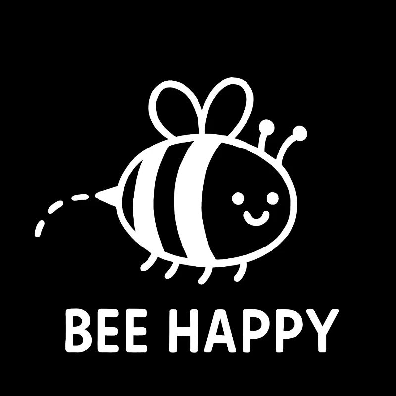 Bee Happy – Cute Smiling Bee - White