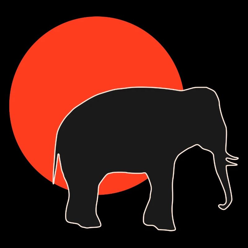 Dos d’éléphant de style rétro : Le Redsunset