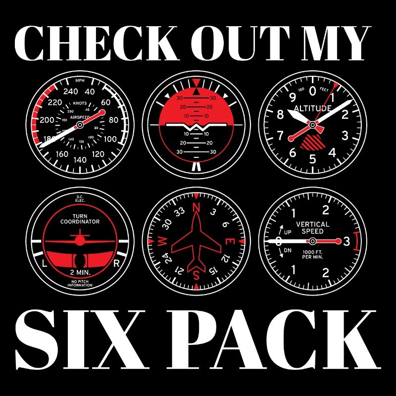 Funny Pilot Six Pack Aviation Flight Simulation