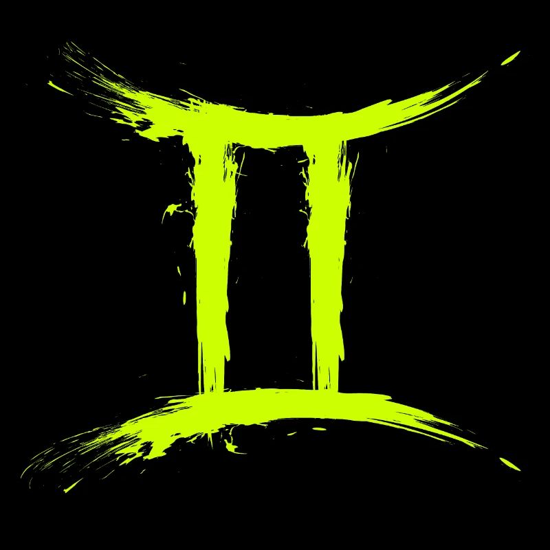 Sternzeichen Zwillinge Gelb Gemini Symbol