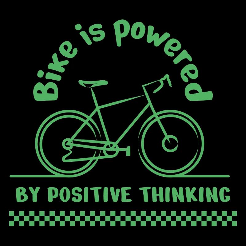 Das Fahrrad wird von positivem Denken angetrieben