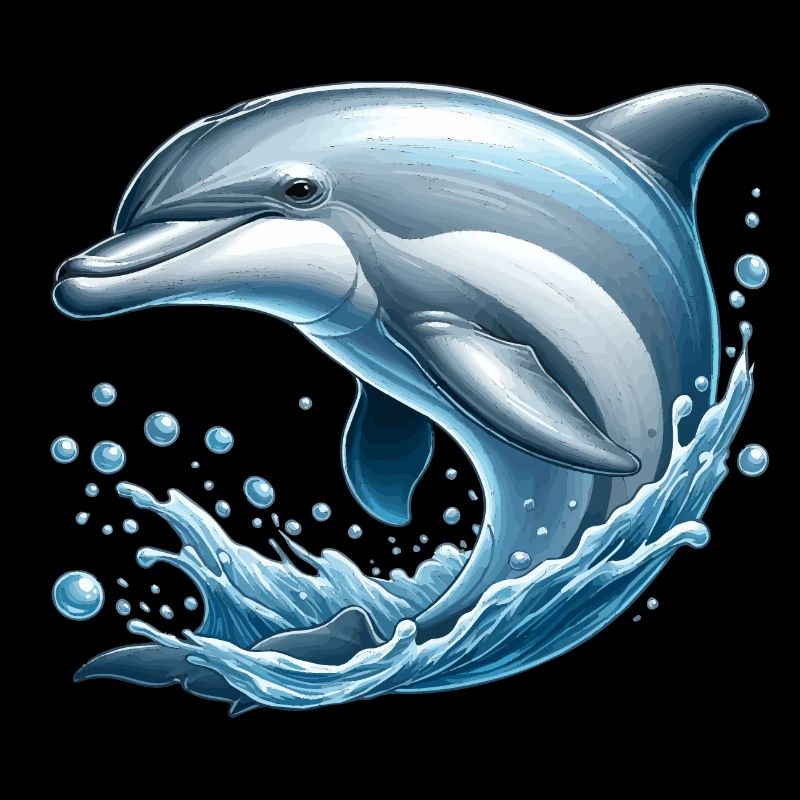 Dauphin amical (sautant hors de la mer)