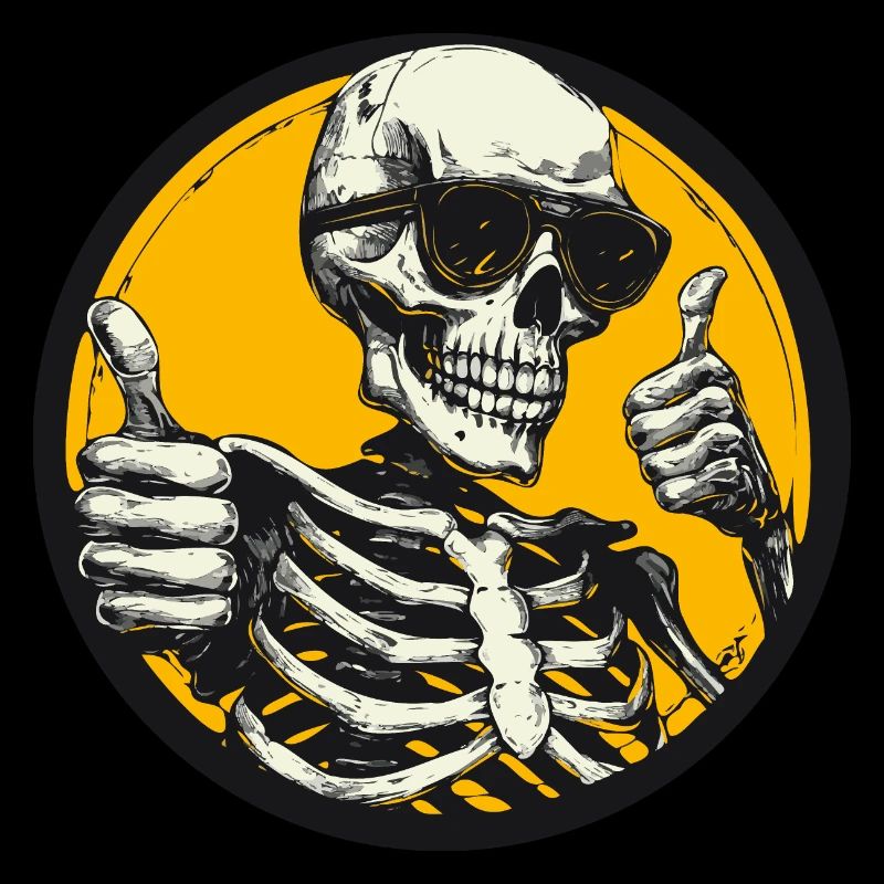 Skeleton with thumbs up