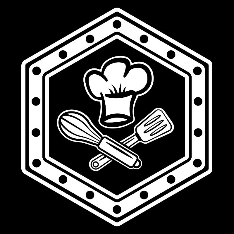 Symbole hexagonal élégant pour les chefs cool