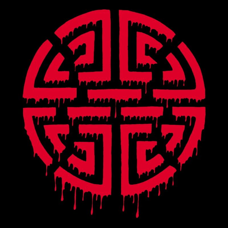 Graffiti eines roten Labyrinths