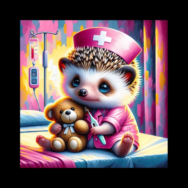 Cute hedgehog in the nursing room
