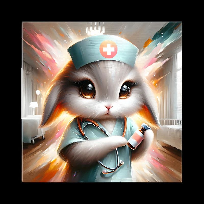Kätzchen als Krankenschwester im Comicstil