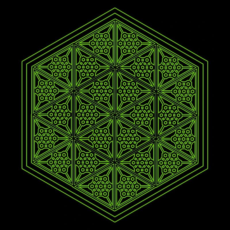 Geometric Hexagon Pattern Yoga Goa Psytrance