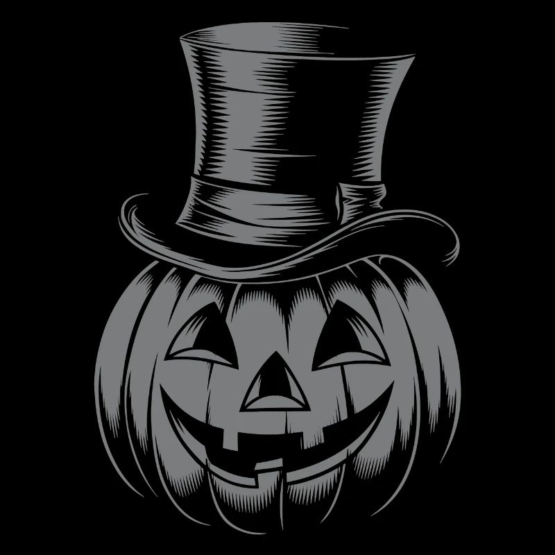 Citrouille d’Halloween avec dessin au trait de chapeau haut de forme