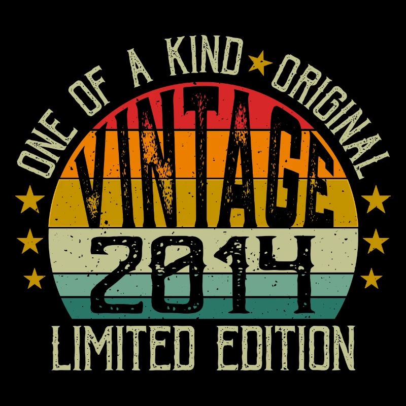 Vintage Born in 2014 Retro Anniversary Gift 2014