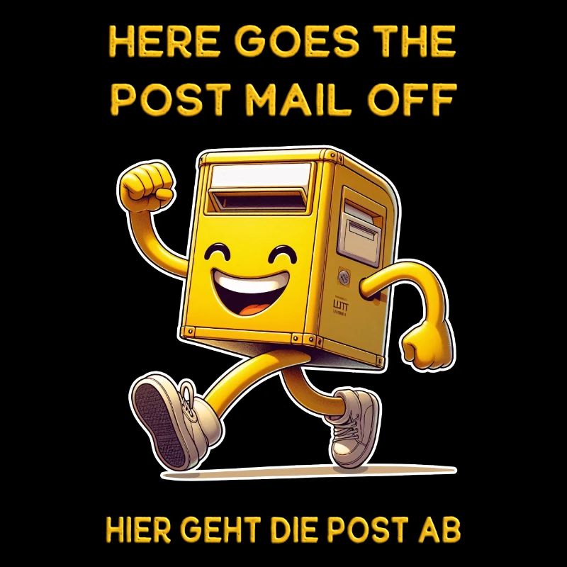 Here goes the post mail off. Hier geht die Post ab