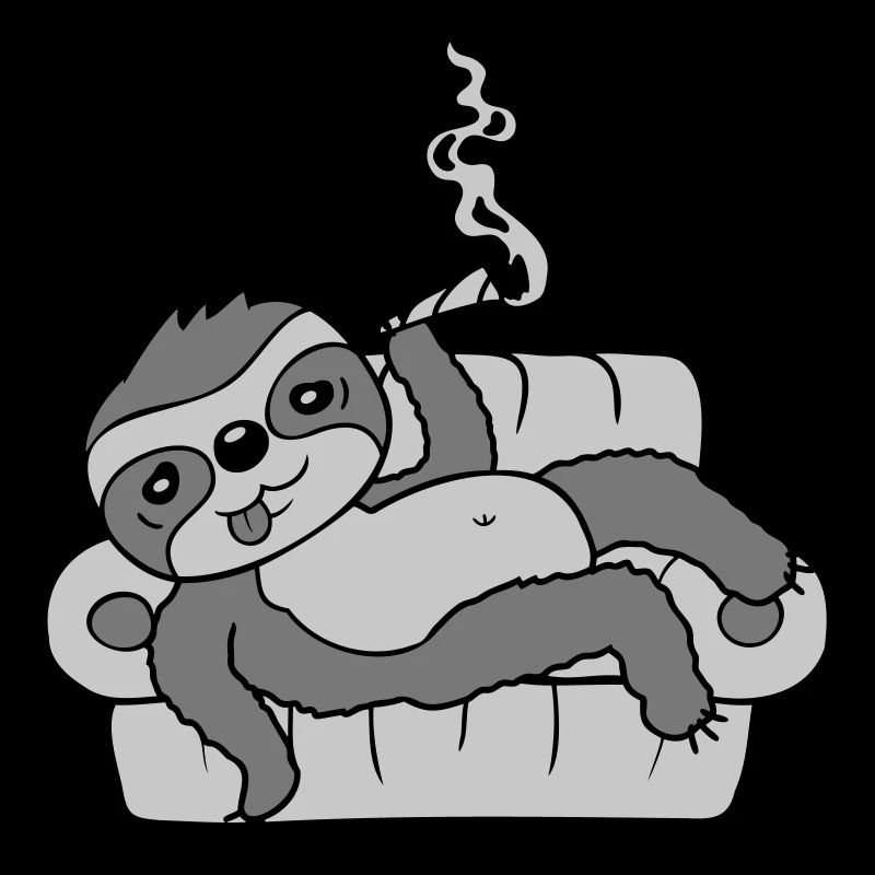 Kiffendes Sofa Faultier chillt