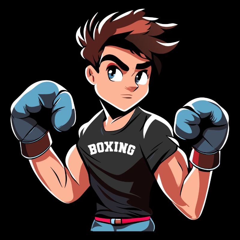 Conception de boxe adolescente avec des gants de boxe