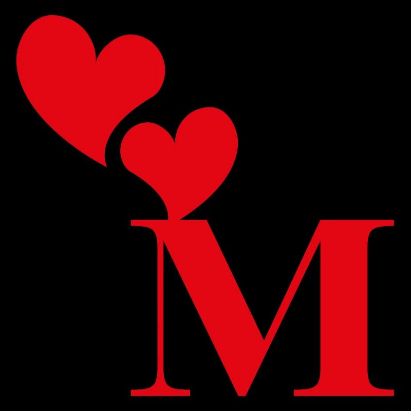 Buchstabe m rotes Herz