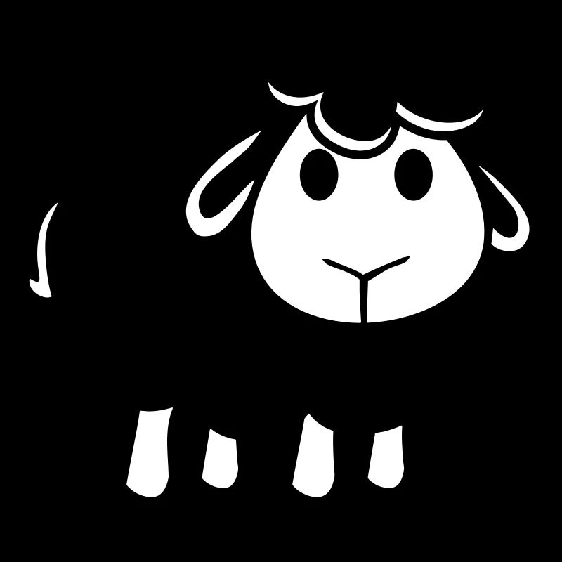 Schwarzes Schaf Klein Süß Niedlich Lamm Cool Comic