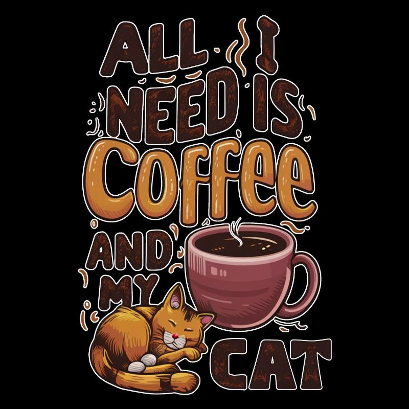 Coffee and cat for a good day