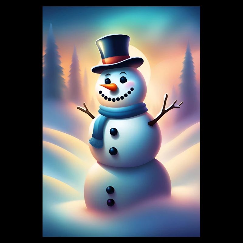 Glücklicher winterlicher Schneemann