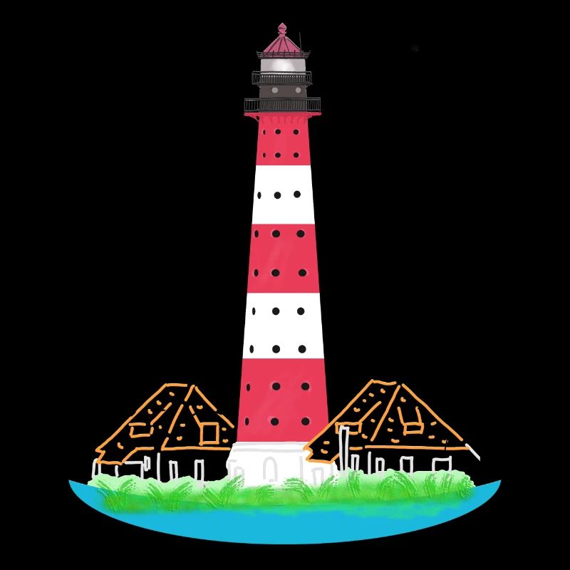 Lighthouse Westerheversand, without text, North Sea