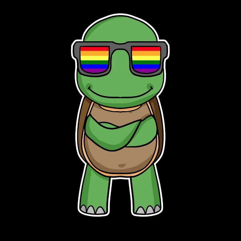 Regenbogen - Schildkröte mit Brille