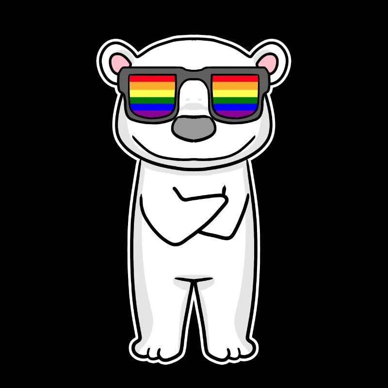 Regenbogen - Eisbär mit Brille