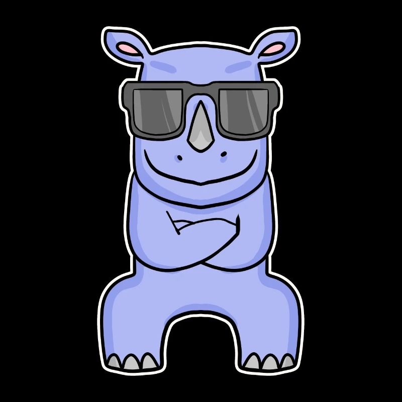 Nilpferd mit Brille