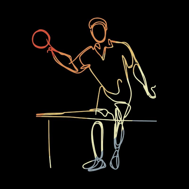 Vintage Table Tennis Drawing