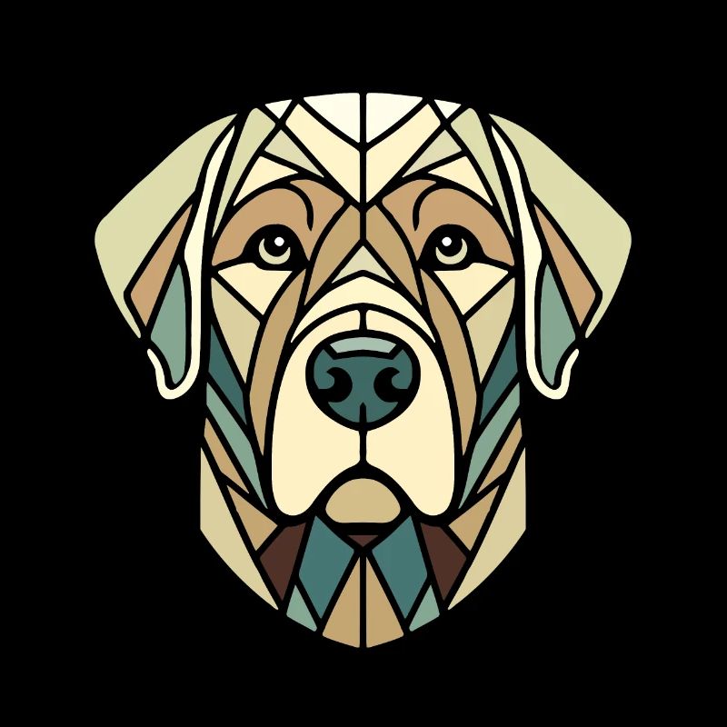 Labrador head, retriever, geometric art, polygon