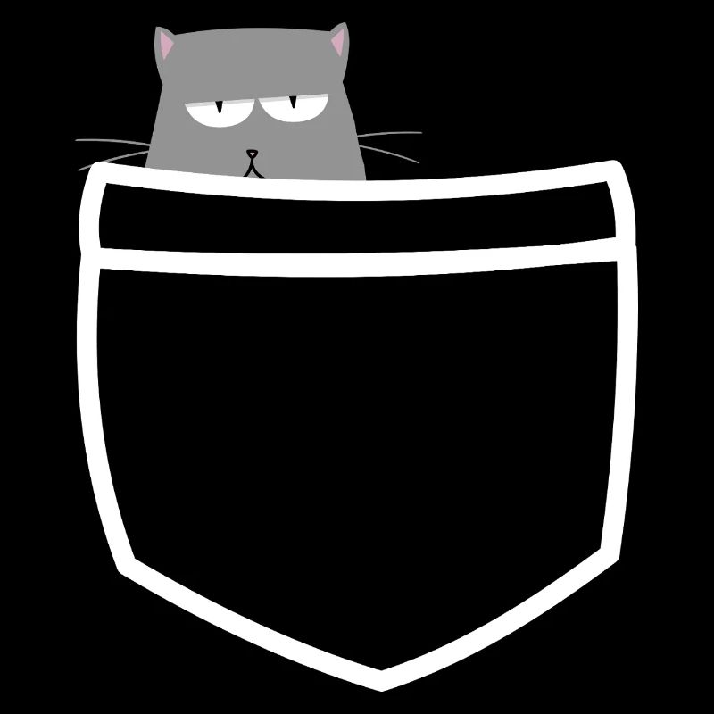 Chat jetant un coup d’œil hors de sa poche
