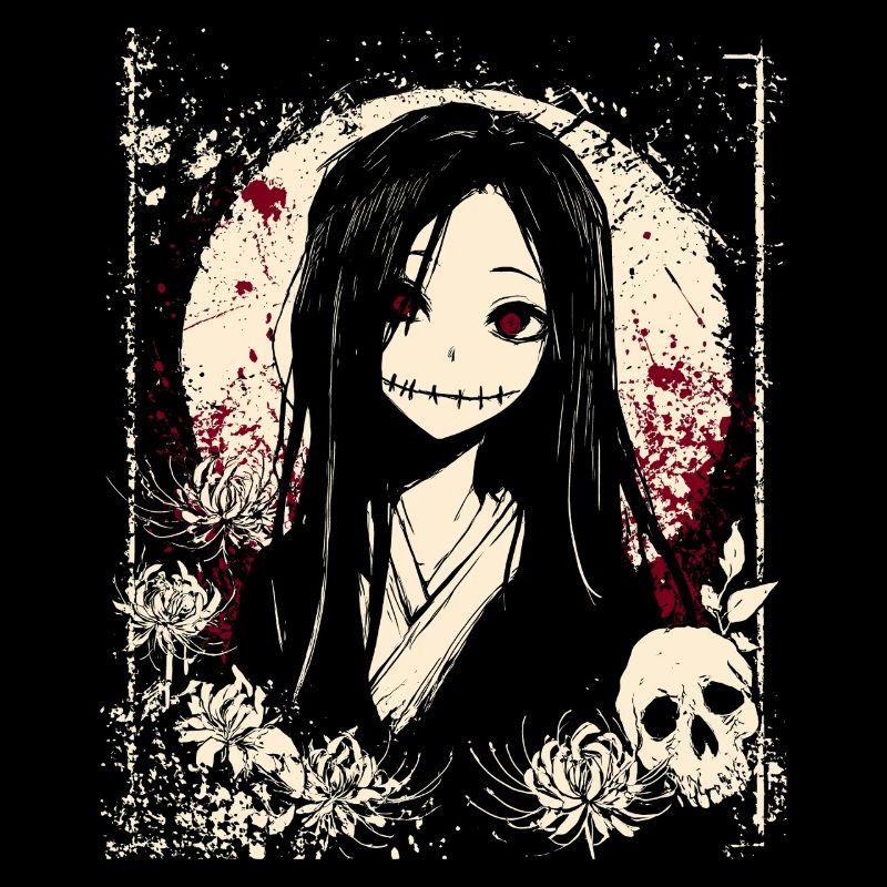 Horror Manga Dämon Mädchen Kimono Anime