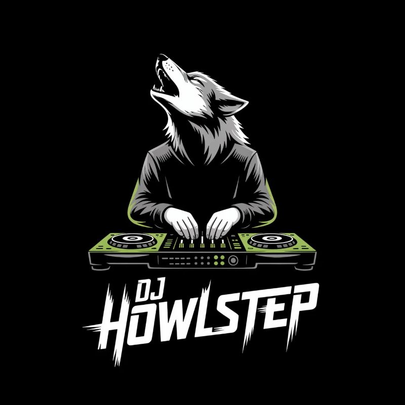 DJ Howlstep Wolf DJ At the mixer EDM