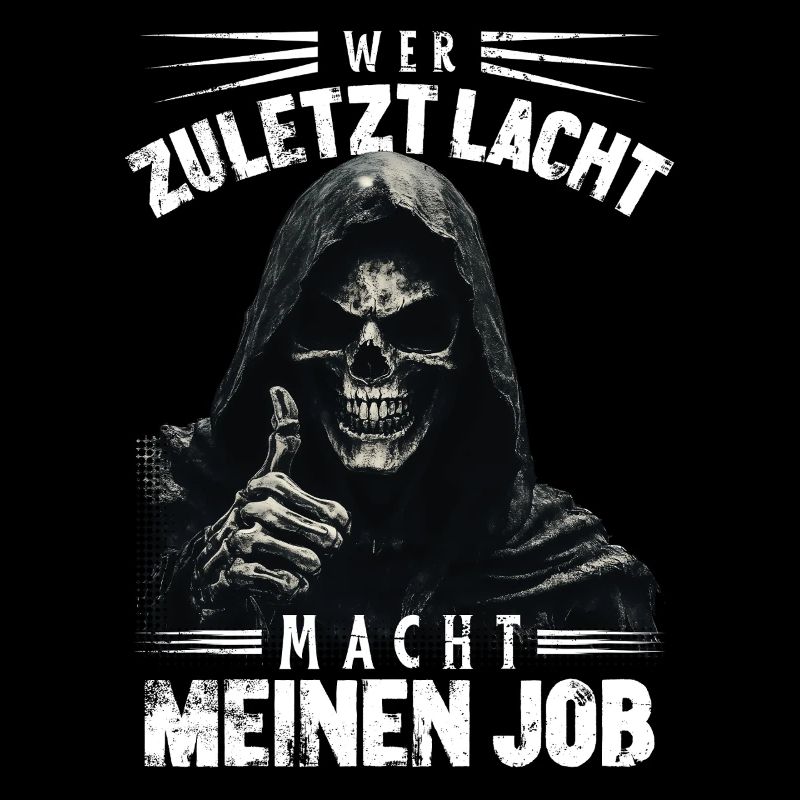 Grim Reaper Saying Who Laughs Last Halloween