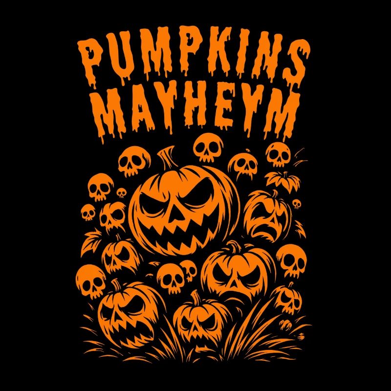 Pumpkins Mayhem Halloween Silhouette